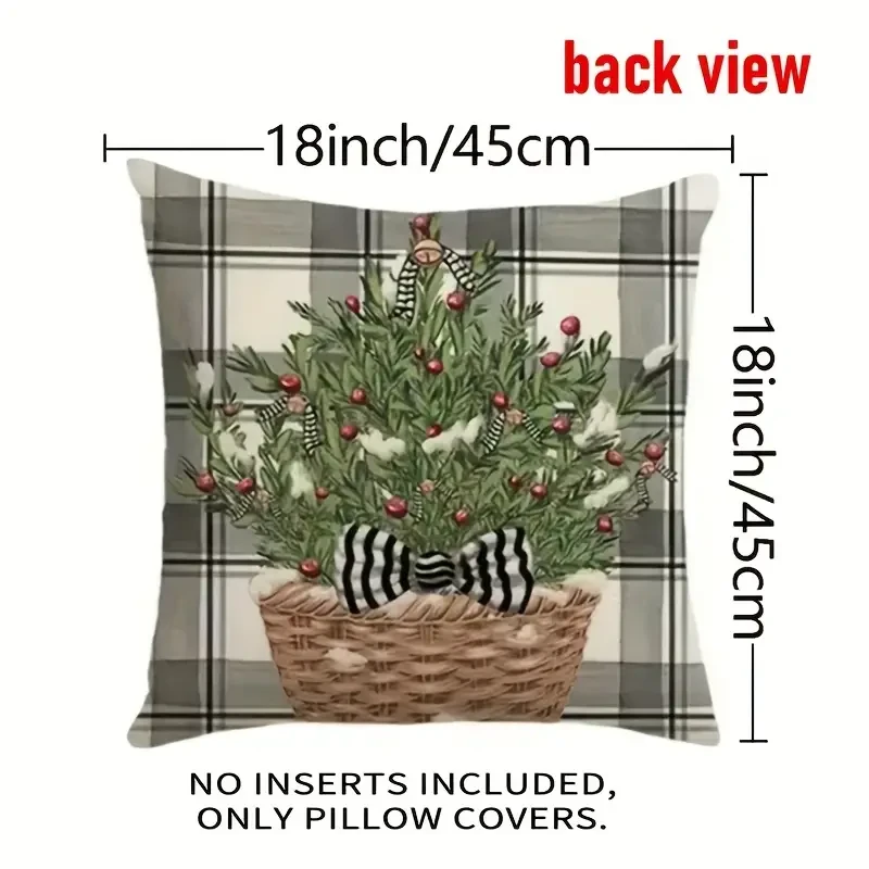 Funda de almohada navideña de invierno con estampado de alce y nieve, ideal para decoración de sofá y dormitorio, 45,72 x 45,72 cm, 4 piezas
