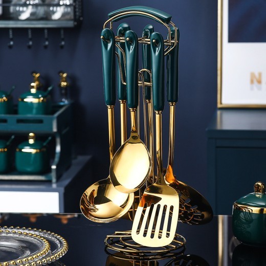 7 utensilios de cocina de silicona y acero inoxidable