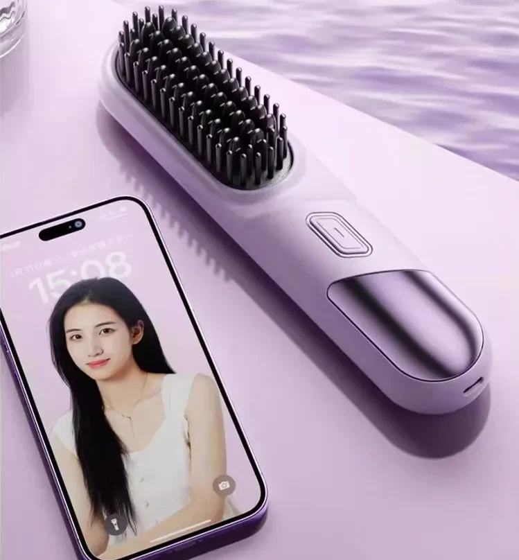Peine alisador inalámbrico portátil de doble propósito para el cabello con aniones