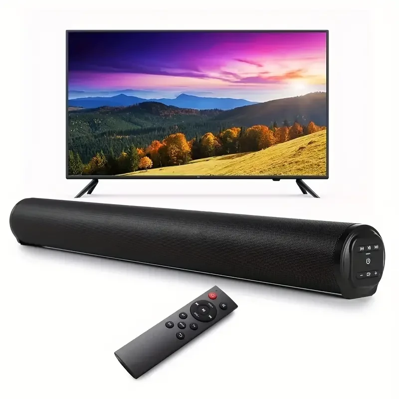 Barra de sonido inalámbrica para TV de 20 W con subwoofer de graves profundos y sonido envolvente mejorado