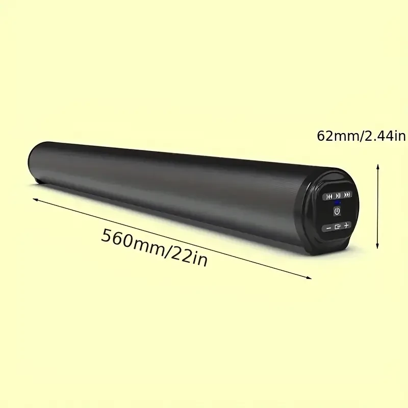 Barra de sonido inalámbrica para TV de 20 W con subwoofer de graves profundos y sonido envolvente mejorado