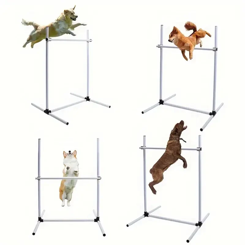Juego de 4 barras de salto de vallas de PVC ajustables