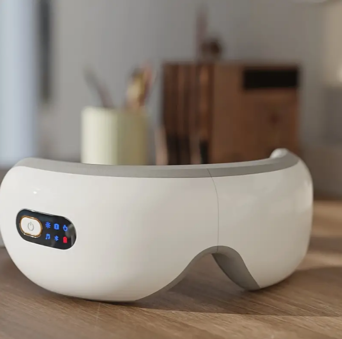 Masajeador relajante para ojos: equipo de masaje profesional para migrañas y cuidado ocular con calor, música y 5 modos.