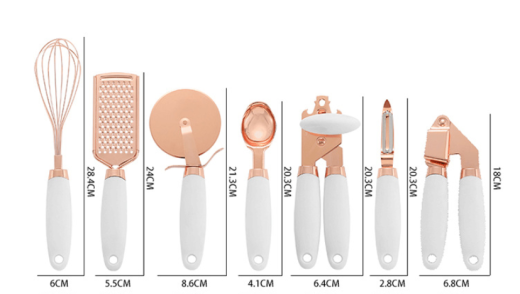 Juego de pelador de cocina con revestimiento de cobre