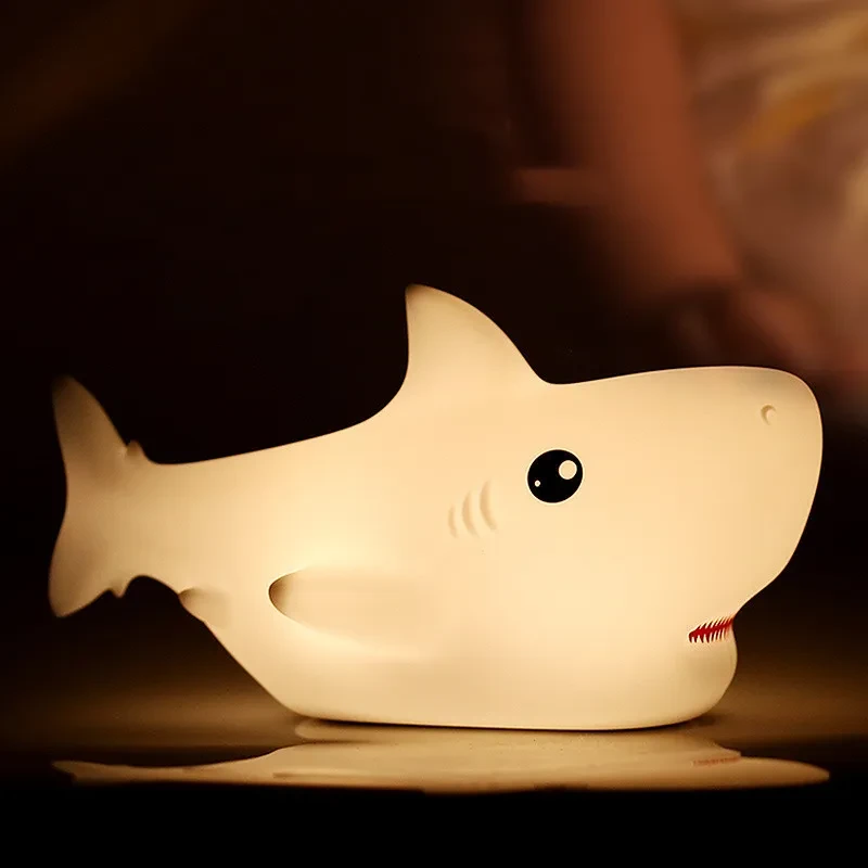 Lámpara de tiburón, moderna y creativa, con diseño de animales marinos, luz LED nocturna.