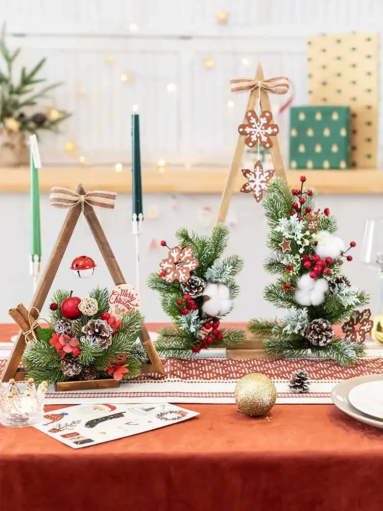 Lámpara de árbol de Navidad con decoración de flores de ambiente