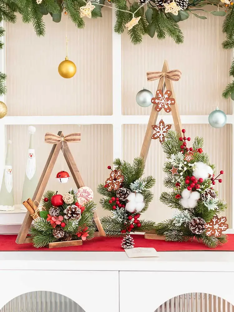 Lámpara de árbol de Navidad con decoración de flores de ambiente
