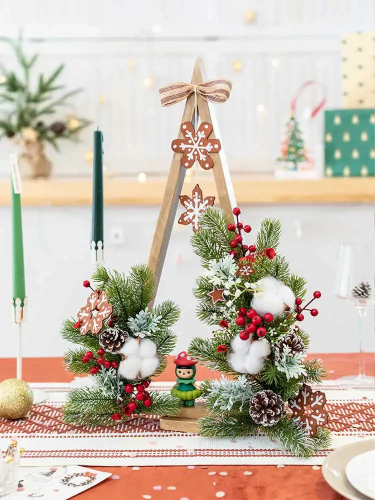 Lámpara de árbol de Navidad con decoración de flores de ambiente