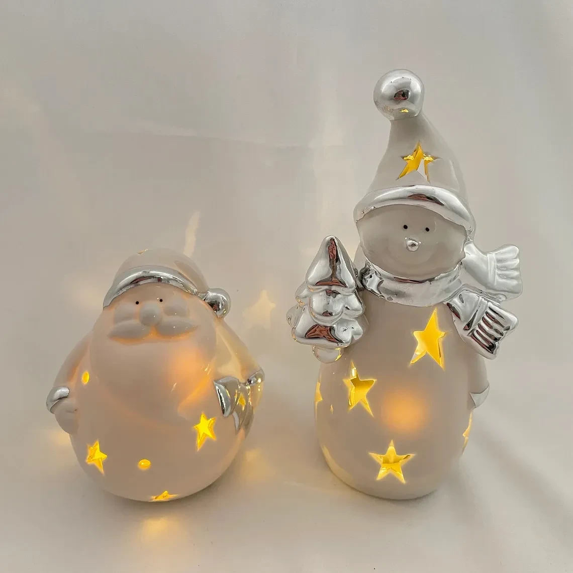 Decoración LED para el hogar con muñeco de nieve de Papá Noel