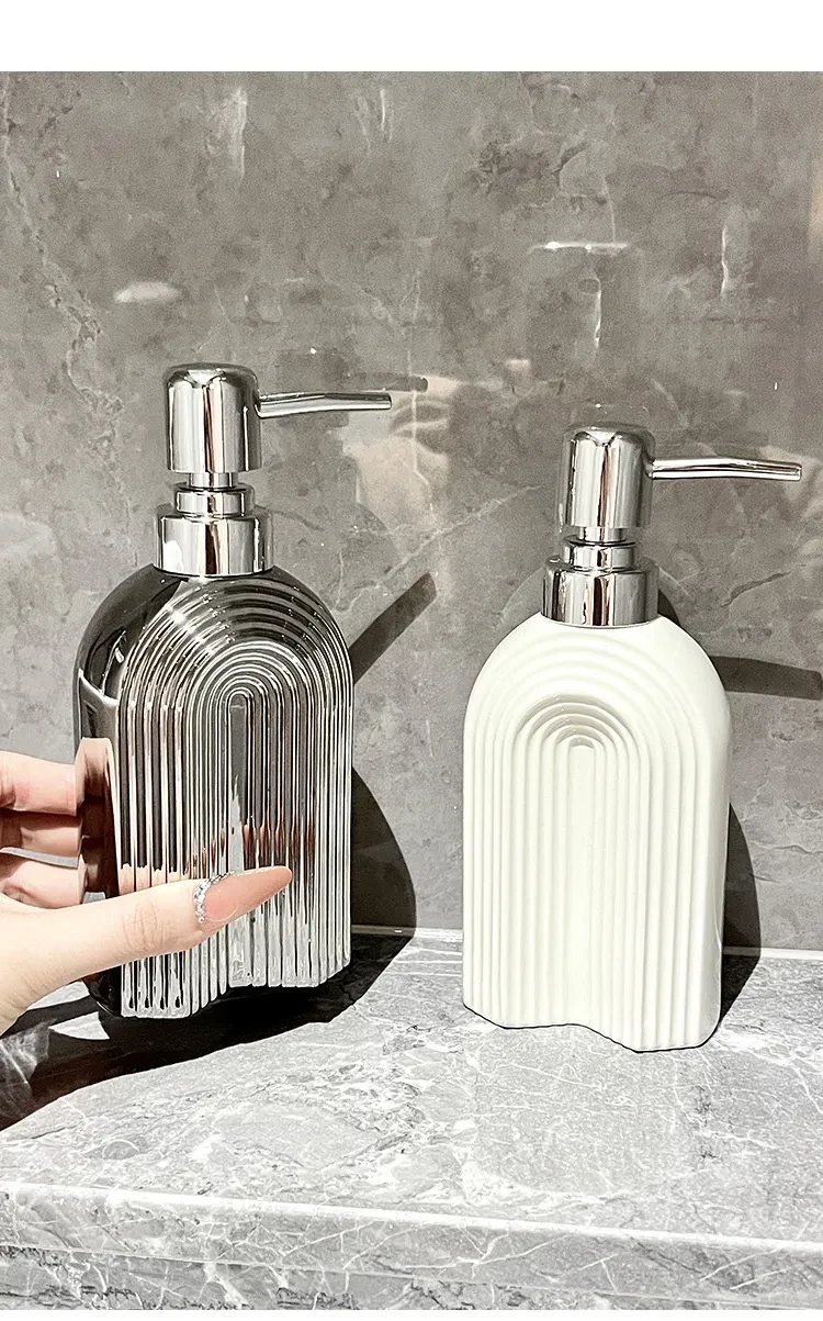 Botella de viaje de cerámica de gran capacidad para gel de ducha y champú