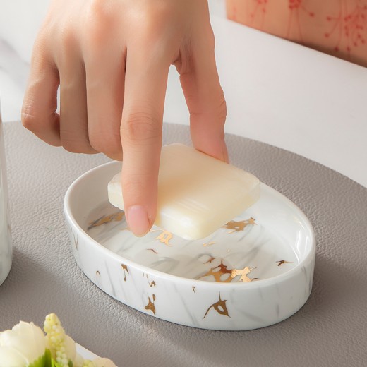 Kit de lavado de baño de mármol de cerámica
