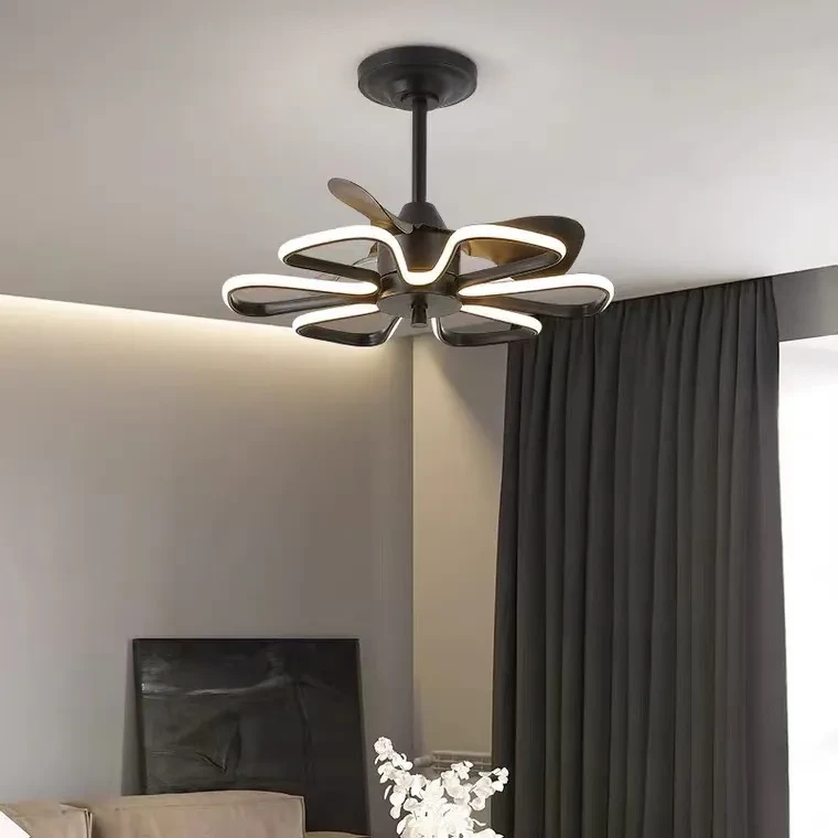 Ventilador eléctrico moderno, sencillo y de lujo para sala de estar, comedor y dormitorio.