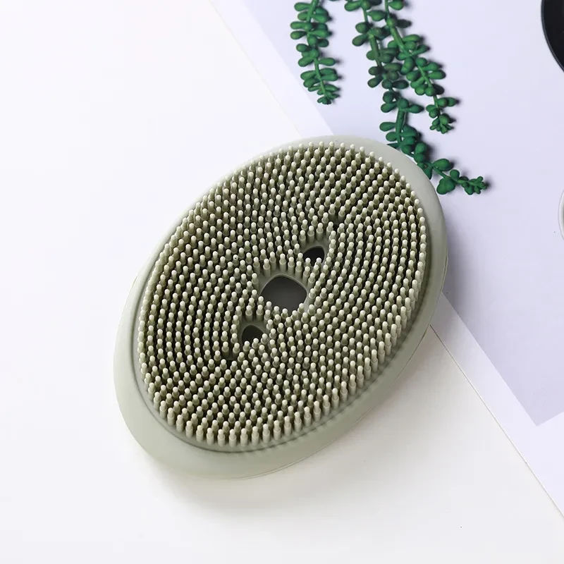 Jabonera de silicona de doble cara y cepillo de limpieza