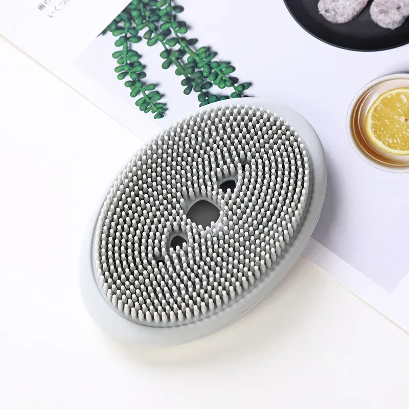 Jabonera de silicona de doble cara y cepillo de limpieza