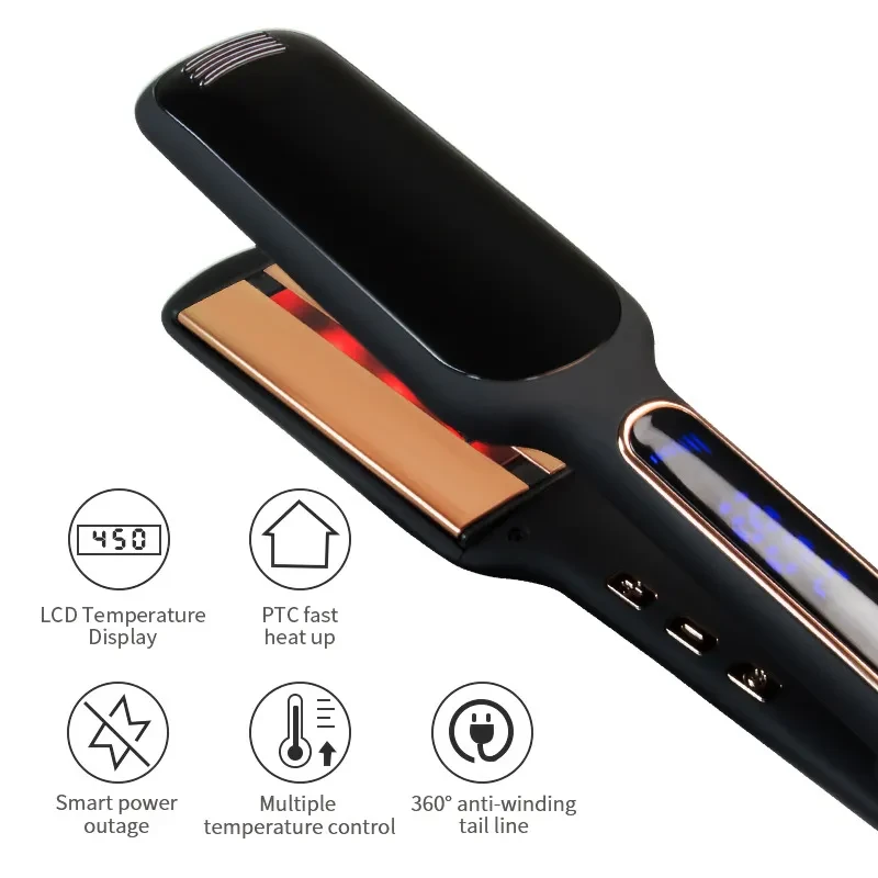 Plancha de pelo infrarroja con pantalla LCD transfronteriza