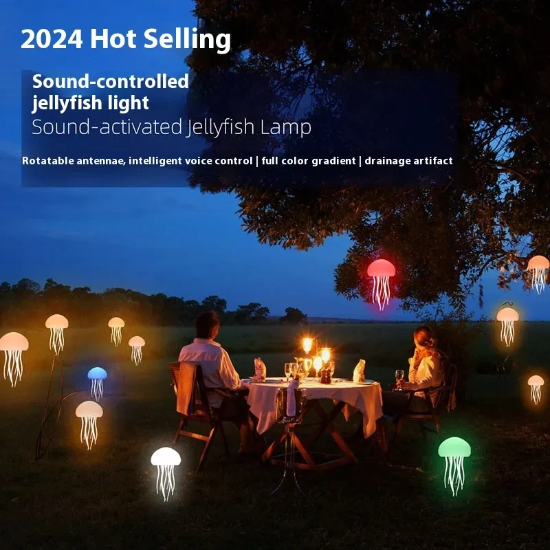 Lámpara de ambiente de medusas, luz LED nocturna de medusas, lámpara portátil de medusas, decoración de medusas, lámpara de mesa inteligente para mesita de noche.