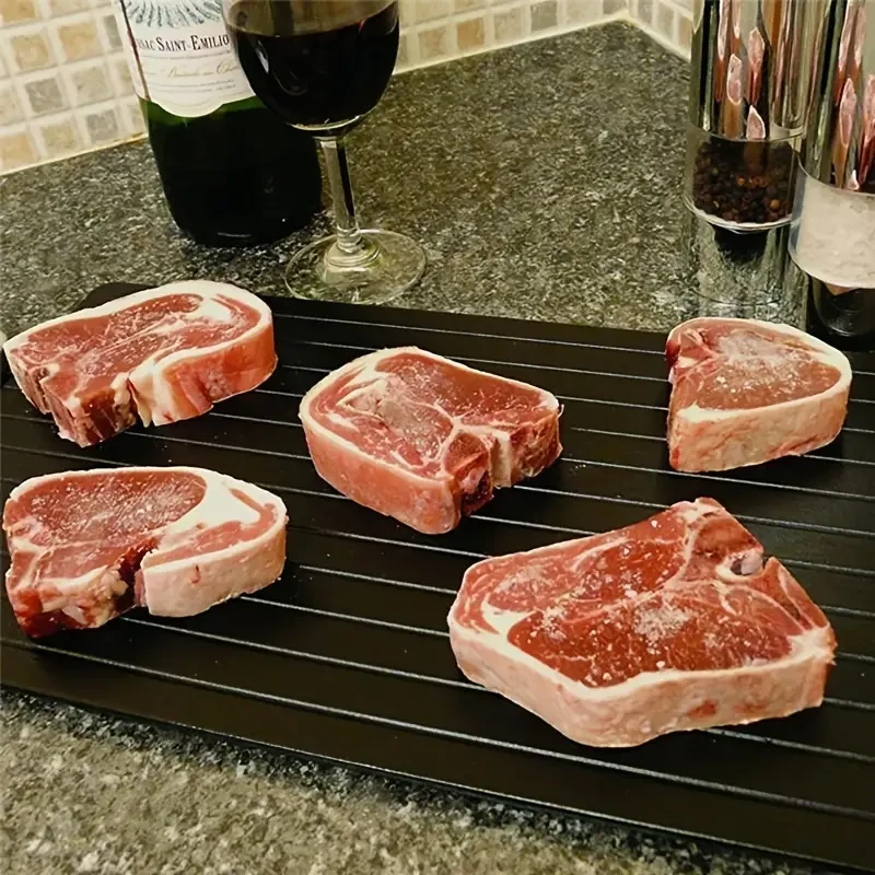 Bandeja de descongelación rápida: descongela carne y alimentos congelados sin esfuerzo