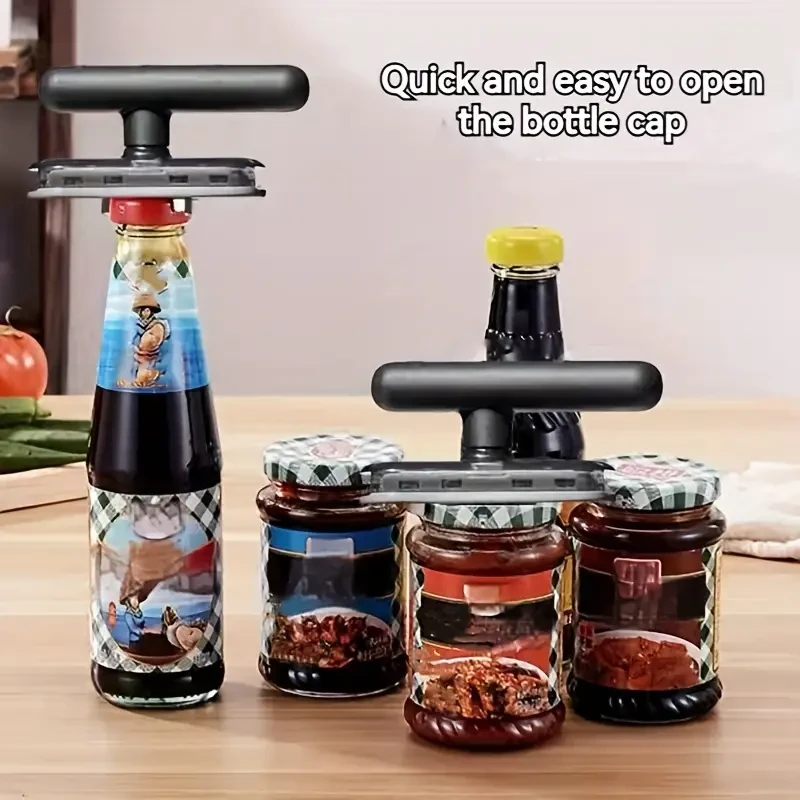 Abridor de frascos y botellas versátil: herramienta de cocina multifuncional, ajustable y de fácil agarre.