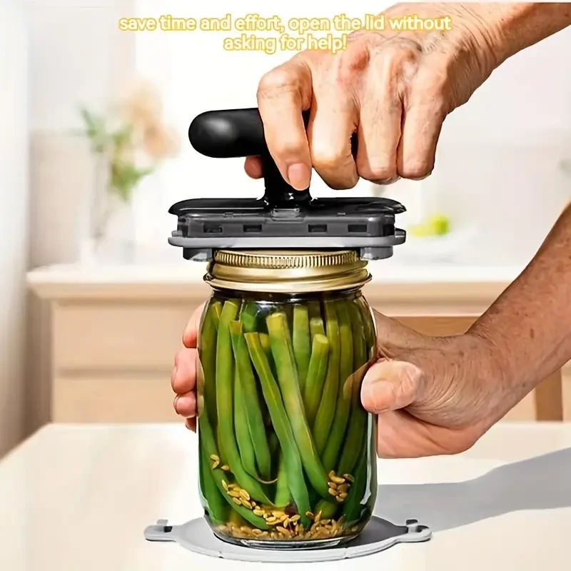 Abridor de frascos y botellas versátil: herramienta de cocina multifuncional, ajustable y de fácil agarre.