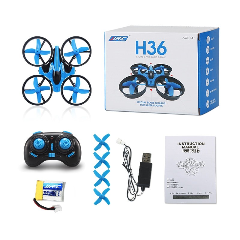 Mini cuadricóptero de control remoto con anillo protector, dron de control remoto anticaída, avión de control remoto, juguete para niños