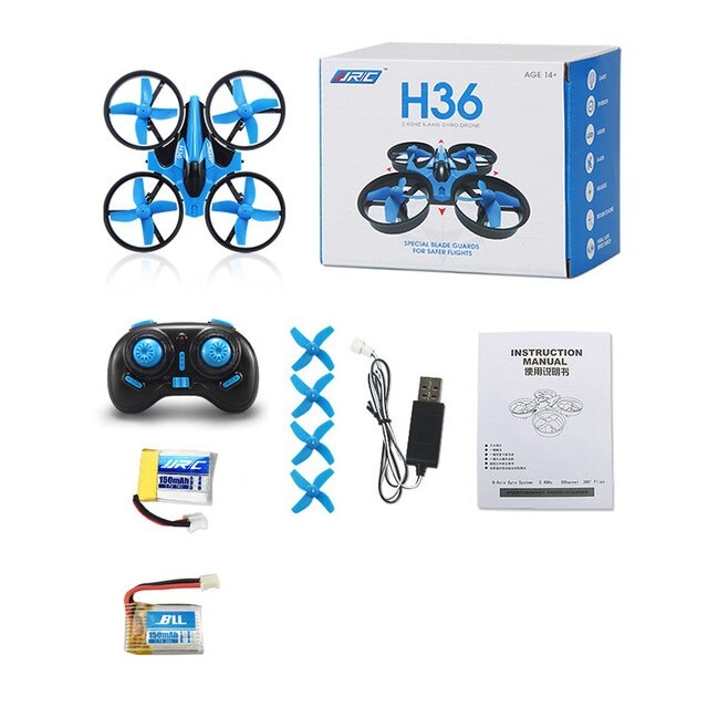 Mini cuadricóptero de control remoto con anillo protector, dron de control remoto anticaída, avión de control remoto, juguete para niños