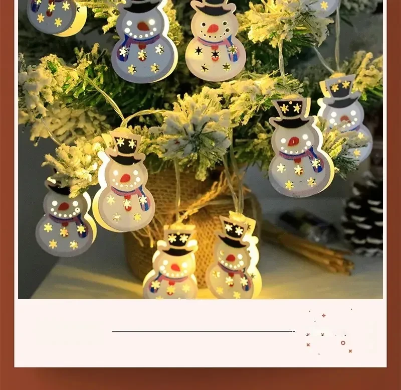 Guirnalda de luces LED navideñas con Papá Noel, alce, muñeco de nieve, adorno navideño, guirnalda de luces, decoraciones navideñas, regalo de Año Nuevo