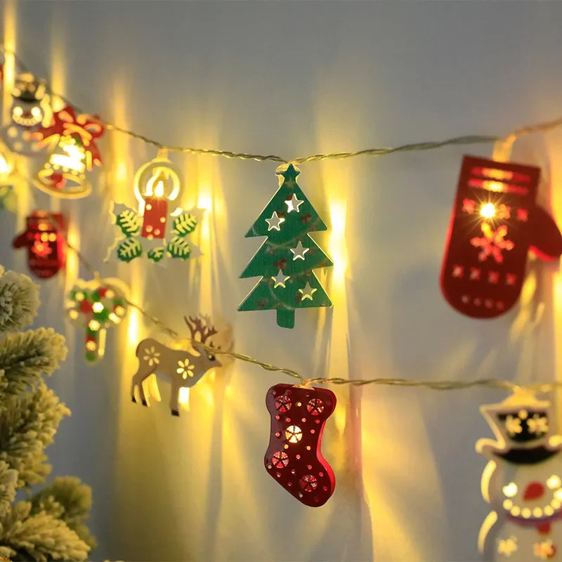 Guirnalda de luces LED navideñas con Papá Noel, alce, muñeco de nieve, adorno navideño, guirnalda de luces, decoraciones navideñas, regalo de Año Nuevo