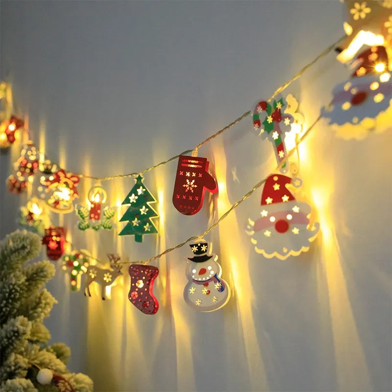 Guirnalda de luces LED navideñas con Papá Noel, alce, muñeco de nieve, adorno navideño, guirnalda de luces, decoraciones navideñas, regalo de Año Nuevo