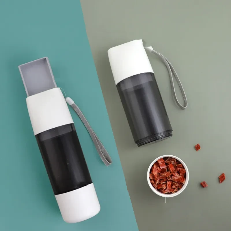 Botella de agua portátil para perros de 350 ml, recipiente para agua y comida, comedero para mascotas, bebederos para viajes al aire libre, dispensador de agua.