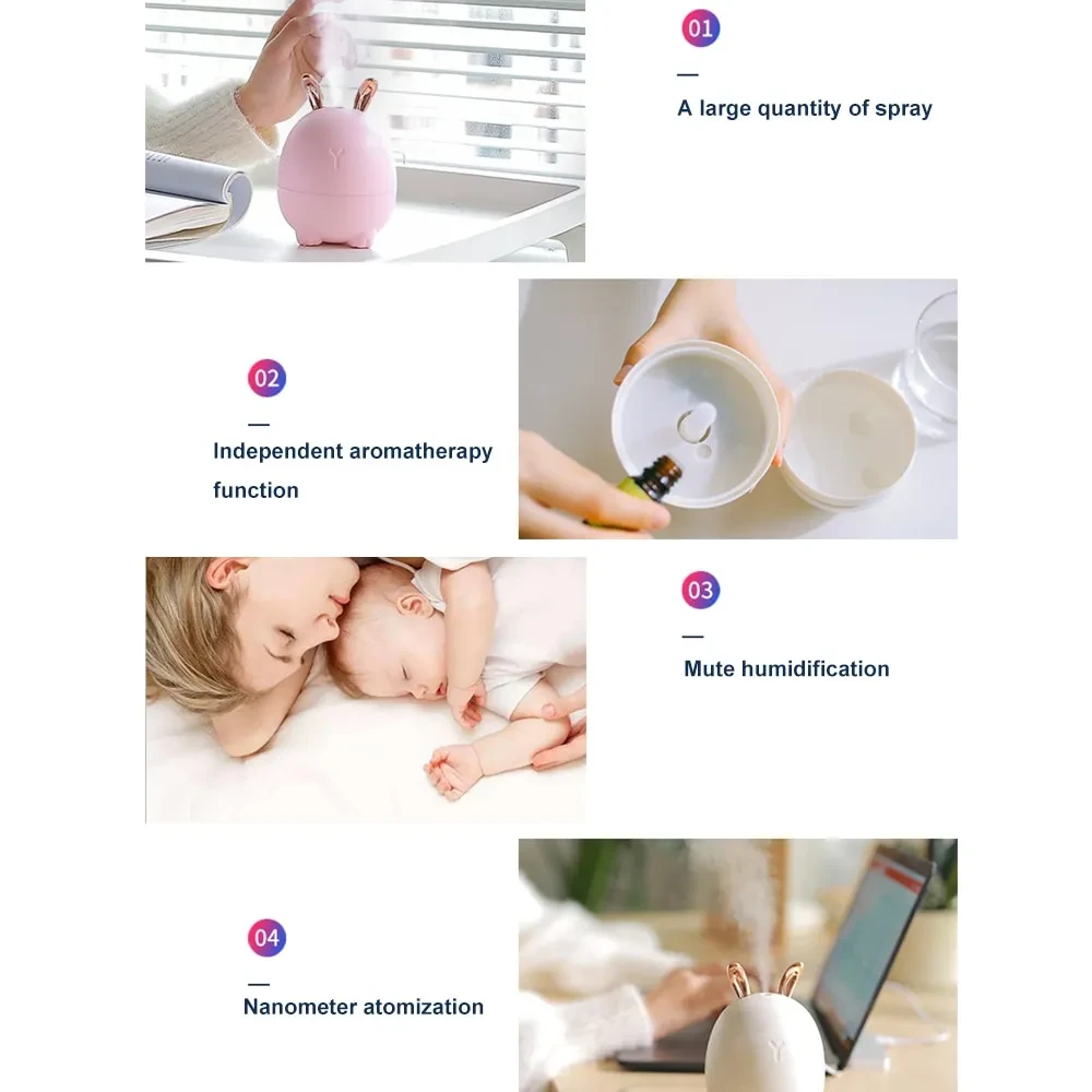 Humidificador con forma de conejo y ciervo de dibujos animados