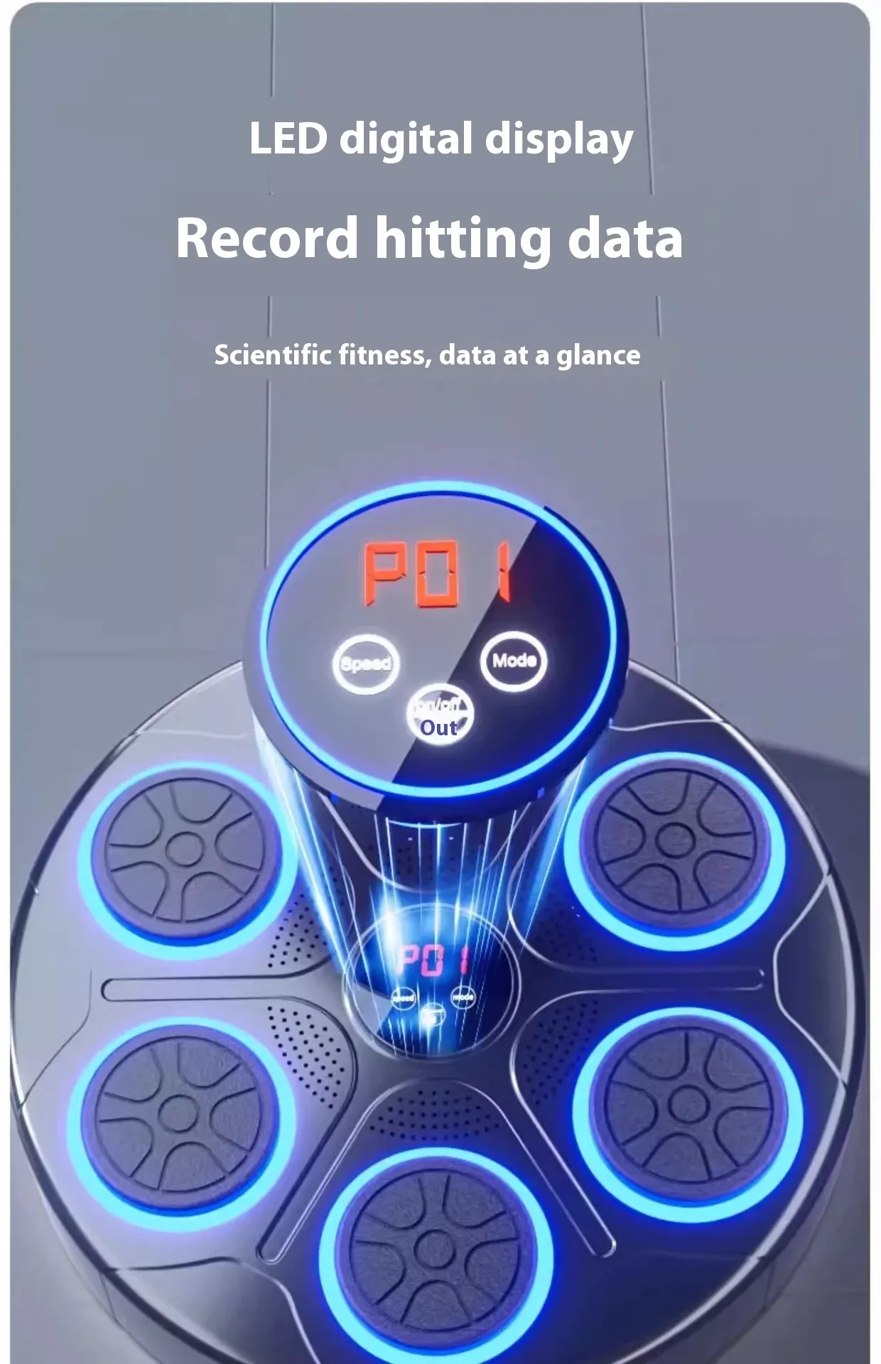 Máquina de boxeo musical para el hogar con luz RGB, compatible con Bluetooth, modo para adultos, velocidad ajustable para kickboxing en interiores, karate, fitness en casa.