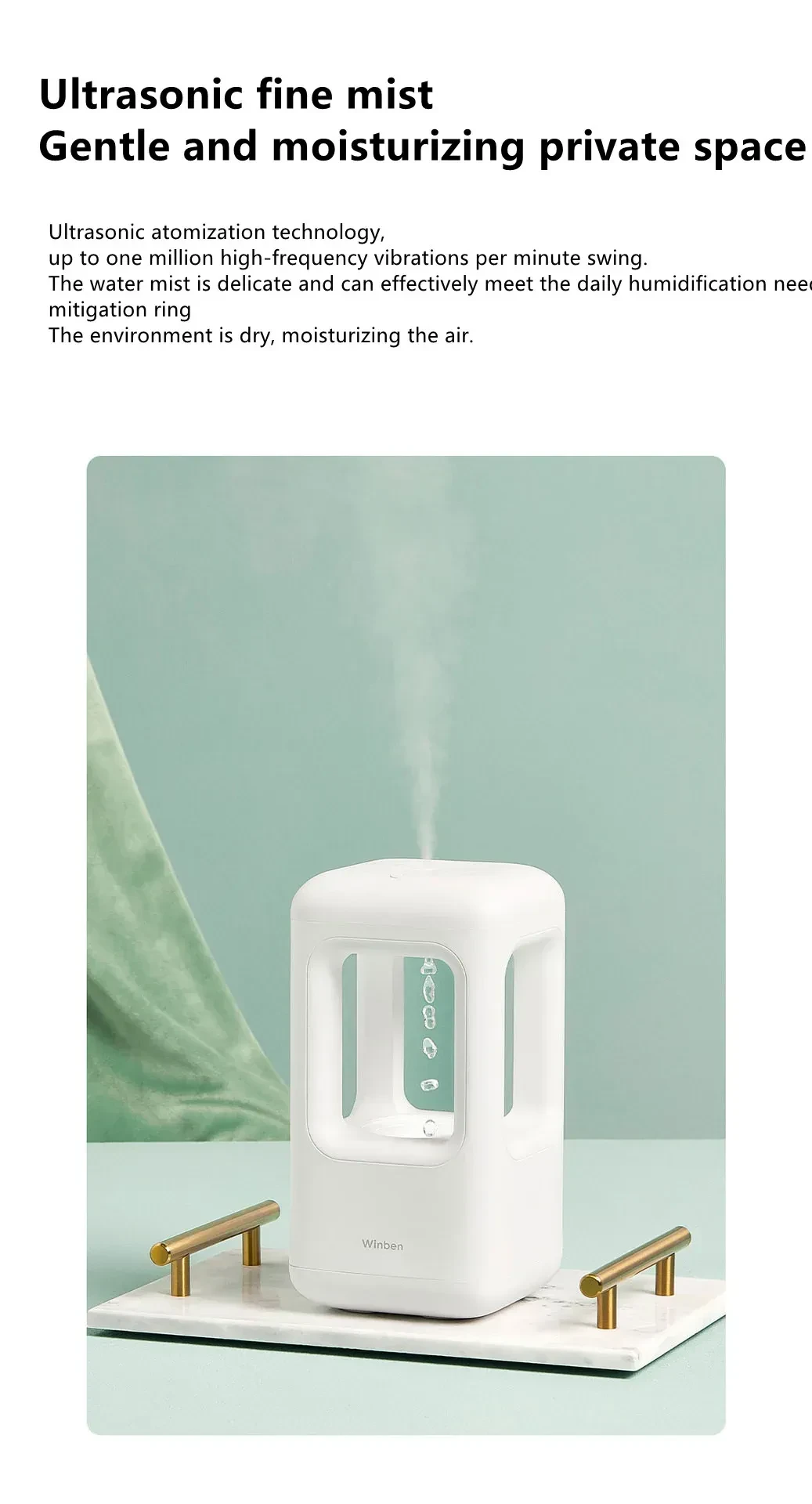 Humidificador de aire con luz ambiental