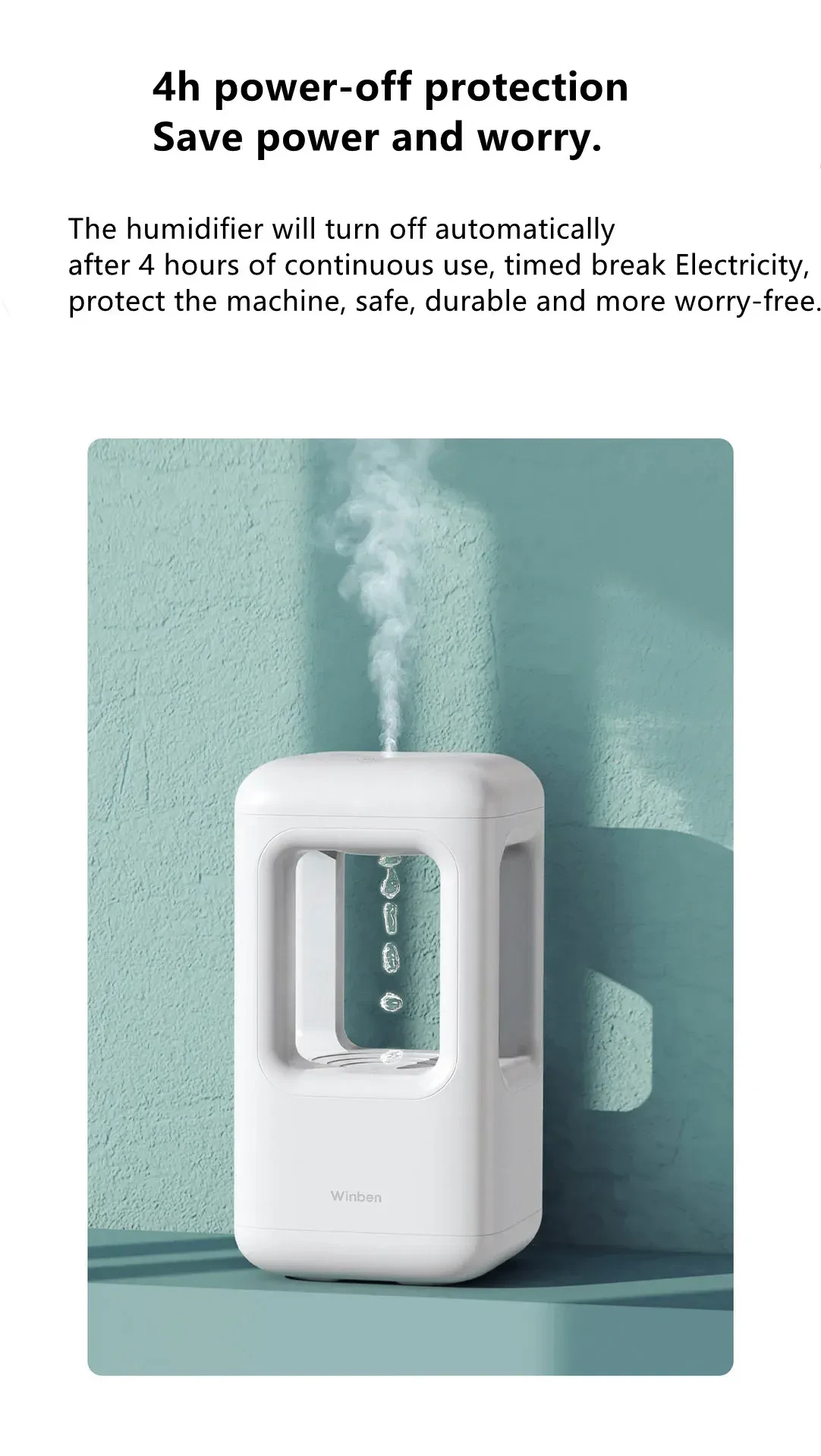 Humidificador de aire con luz ambiental