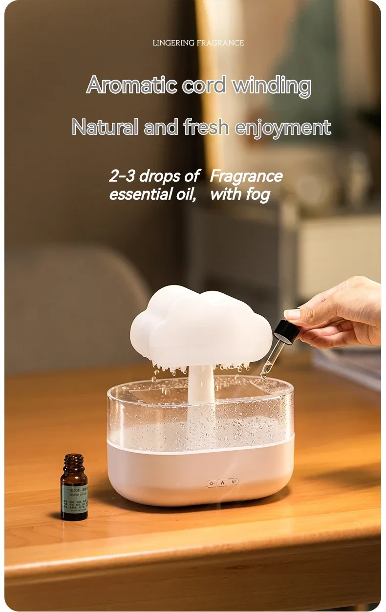 Humidificador de agua con forma de nube de lluvia de 200 ml