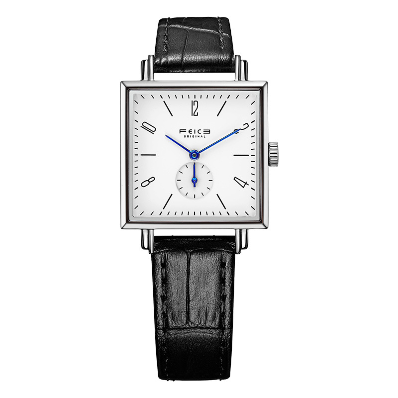 Reloj de cuarzo cuadrado sencillo de moda para hombres y mujeres.
