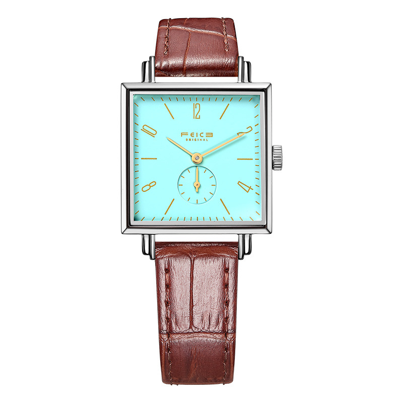 Reloj de cuarzo cuadrado sencillo de moda para hombres y mujeres.