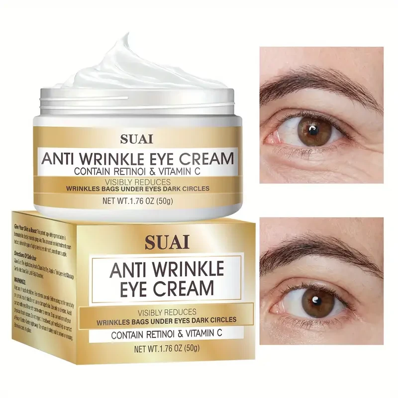 Crema antiarrugas para ojos - Retinol y vitamina C - Atenúa líneas finas y ojeras, reafirma el contorno de ojos y elimina bolsas.