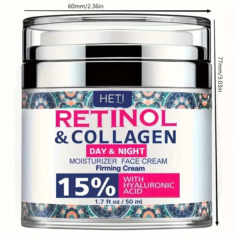 Hidratante facial avanzado con colágeno y retinol: hidratación intensa y reafirmante. Uso dual para hombres y mujeres. Unisex. Altamente eficaz. Apto para todo tipo de piel.