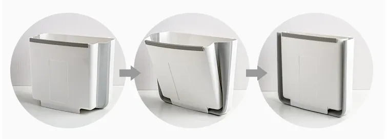 Cubo de basura de cocina plegable colgante