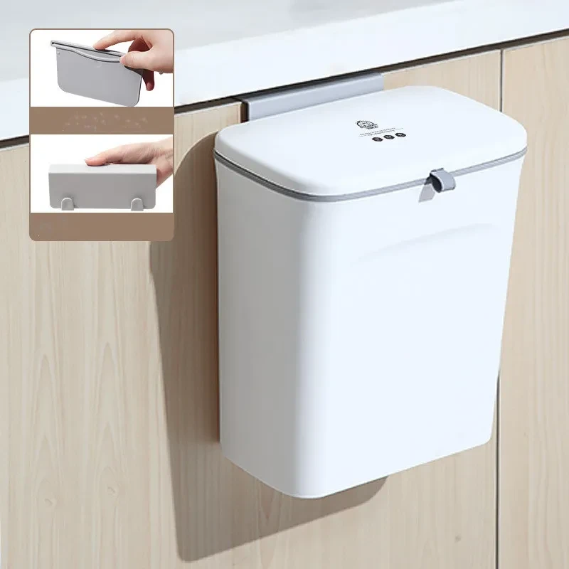 Cubo de basura colgante con tapa deslizante