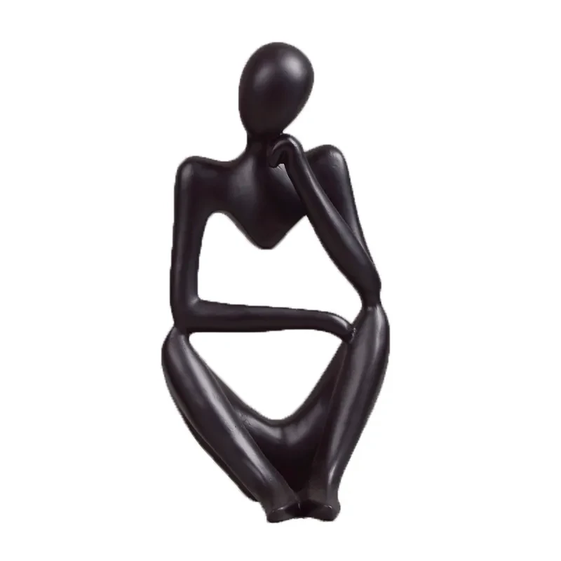 Estatua de resina de pensador abstracto moderno, figura decorativa para el hogar