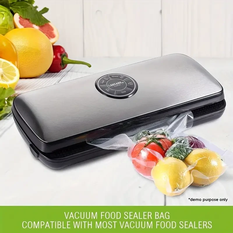 Bolsas para sellado al vacío, 1 rollo, para guardar alimentos de cocina y carne, con relieve, sin BPA, con textura de diamante para preparación de comidas al vacío