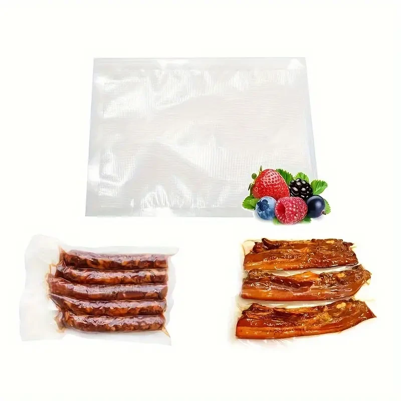 Bolsas para sellado al vacío, 1 rollo, para guardar alimentos de cocina y carne, con relieve, sin BPA, con textura de diamante para preparación de comidas al vacío