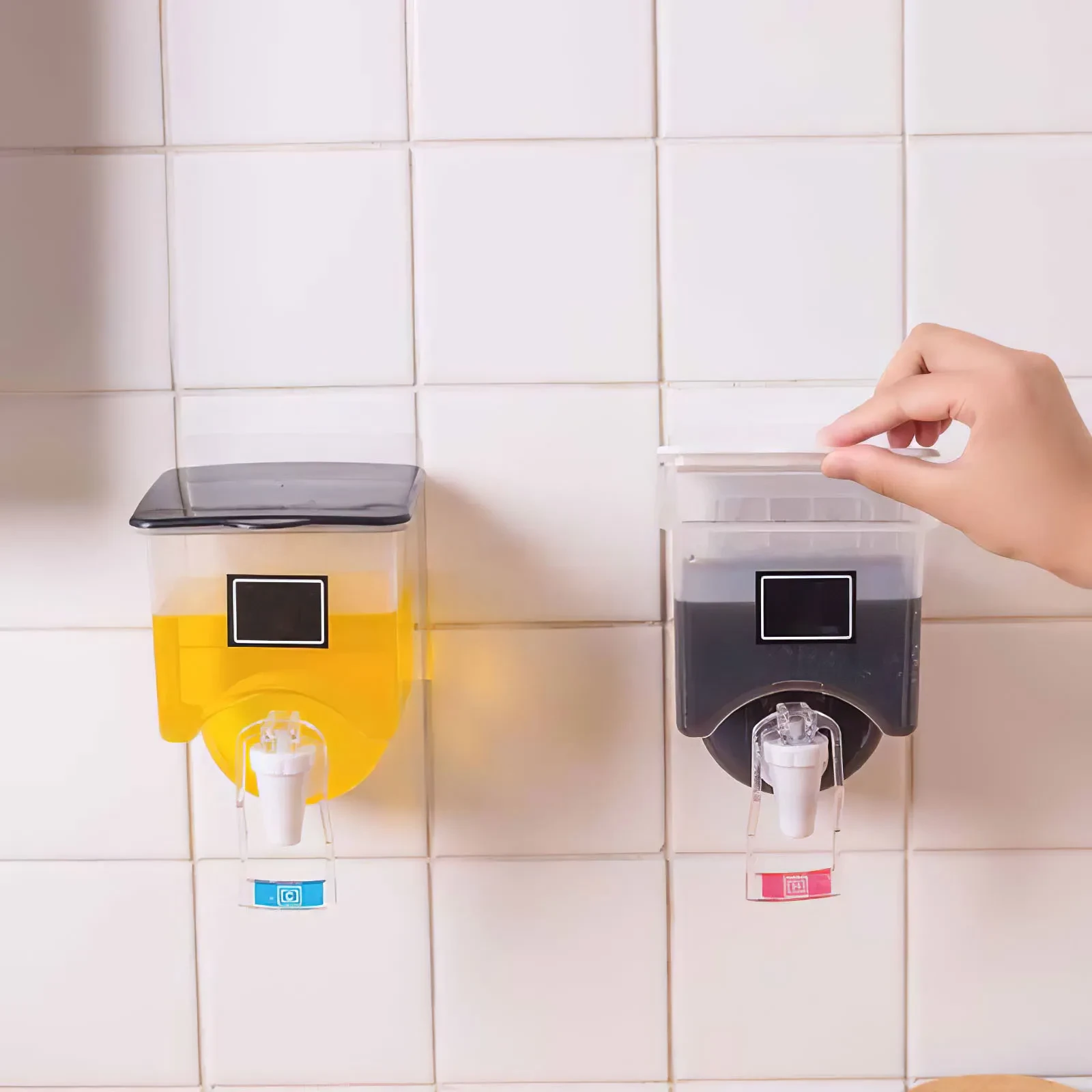 Juego de botellas de condimentos y tarros de especias para colgar en la pared
