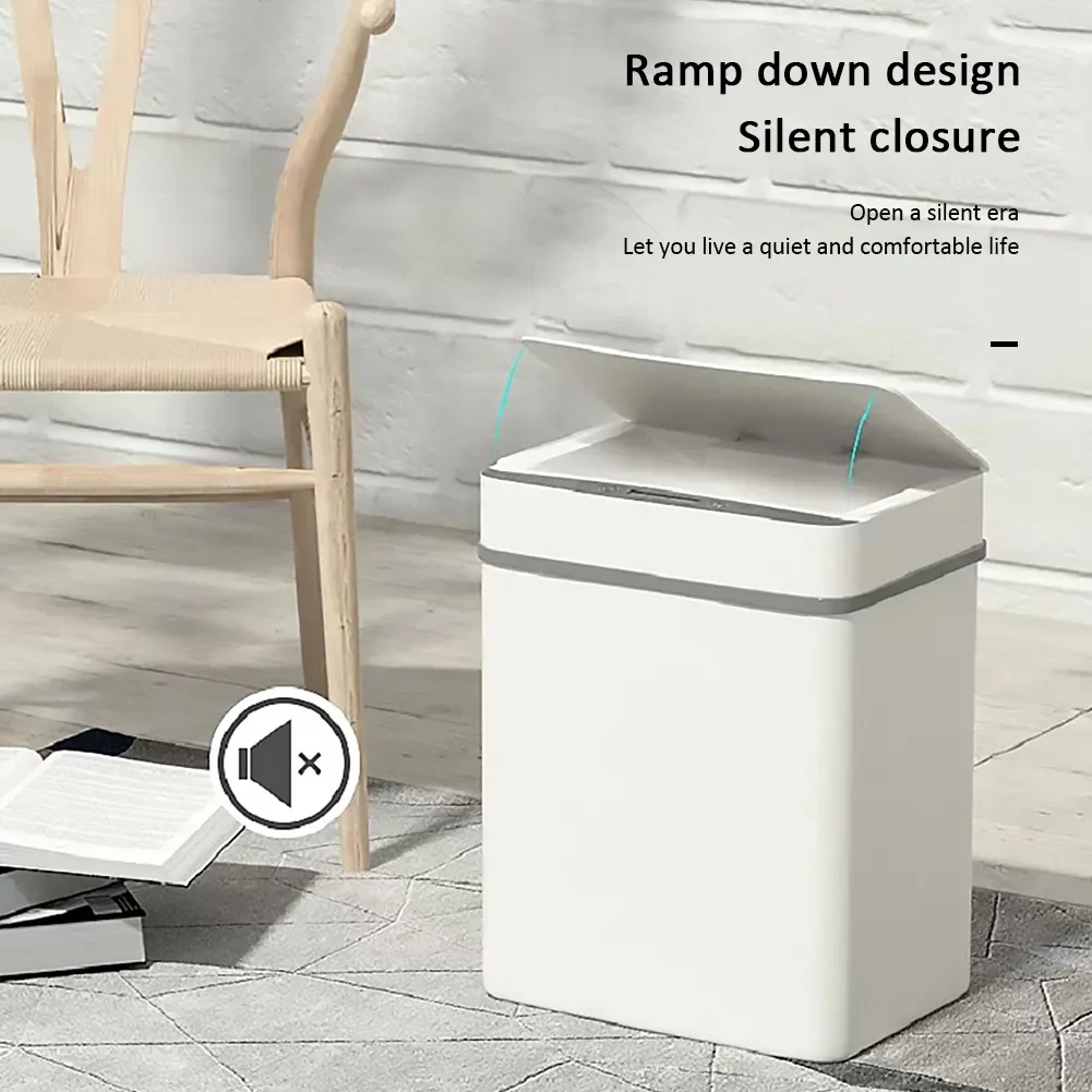 Bote de basura automático con tapa abatible por inducción