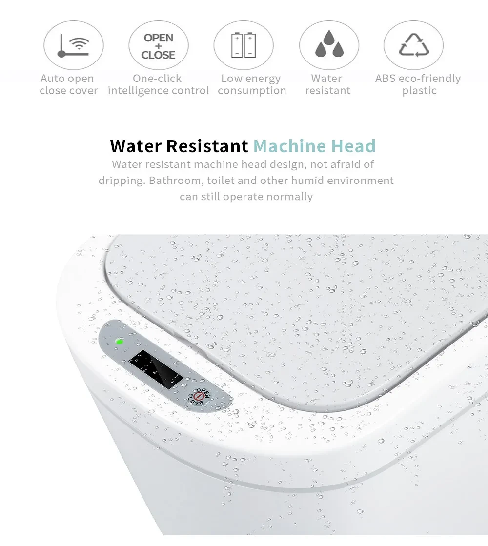 Cubo de basura con sensor inteligente a prueba de agua