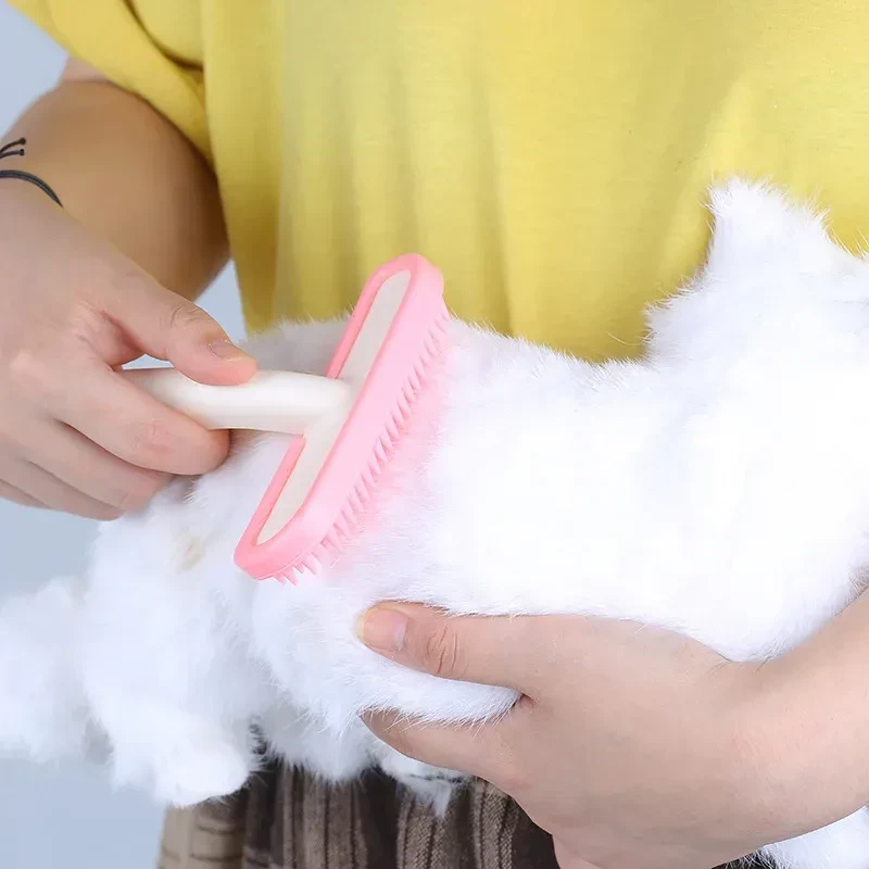 Peine de silicona para mascotas pequeñas, cepillo recortador de pelo para cobayas, chinchillas, accesorios de limpieza