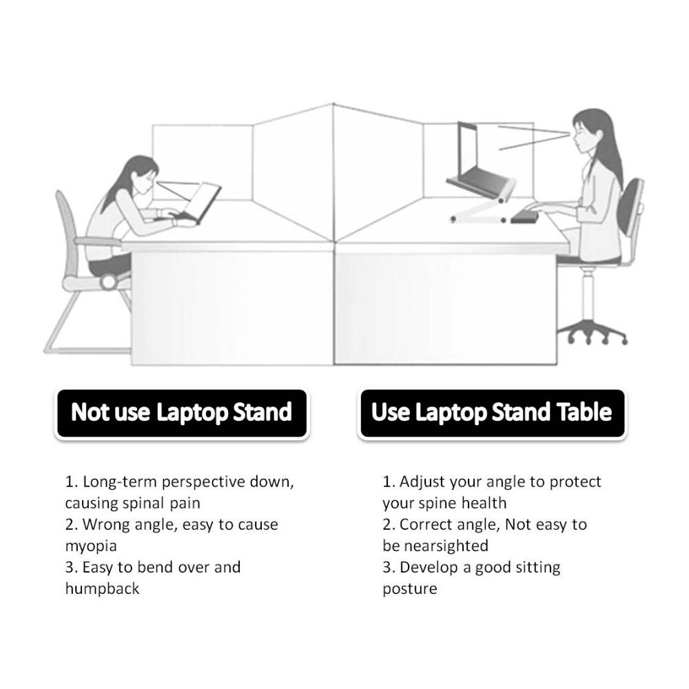 Soporte plegable para portátil, soporte ergonómico para escritorio y tableta