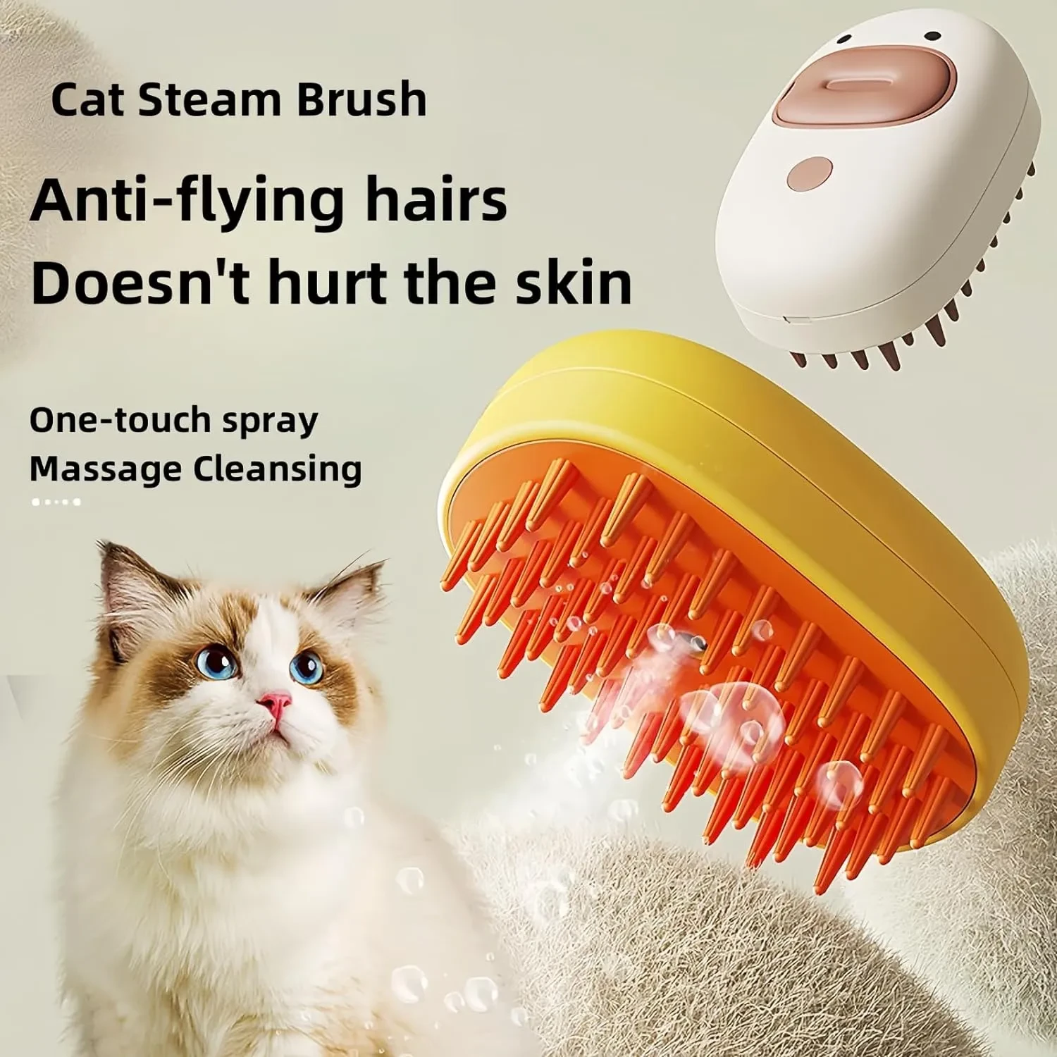 Cepillo de vapor para gatos, cepillo de vapor para perros, cepillo de vapor de silicona para mascotas, masaje para perros y gatos, limpieza y eliminación de pelo suelto, cepillo para pelo de mascotas, herramienta de aseo.