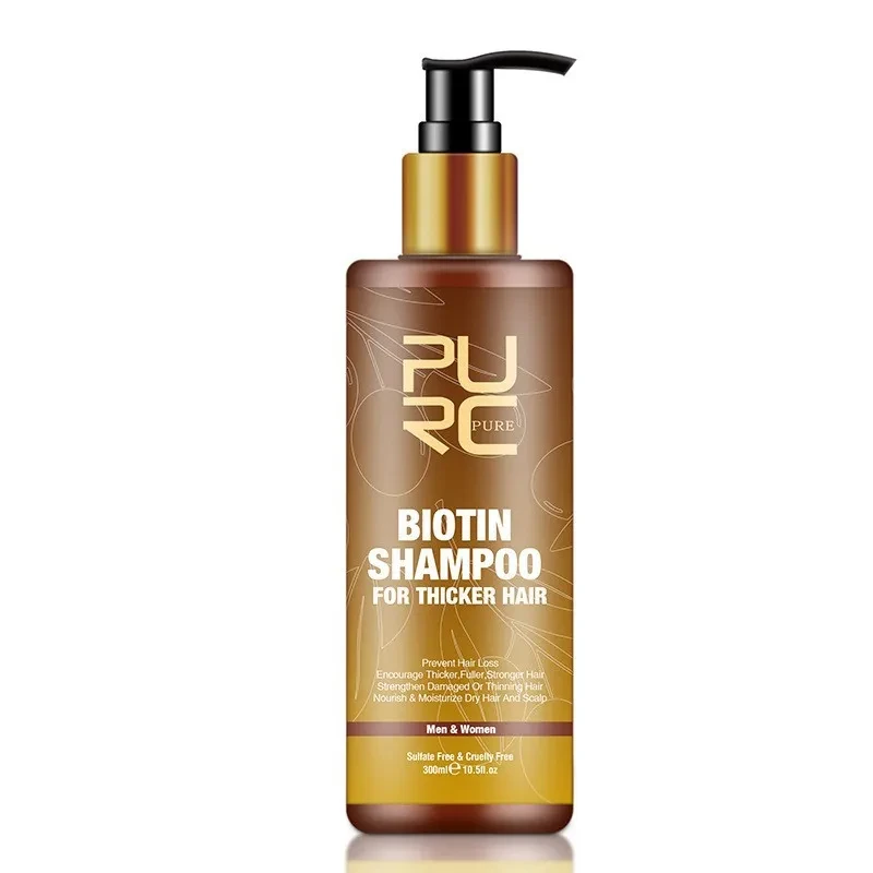 Champú y acondicionador de tres piezas con biotina y jengibre para el cabello PURC